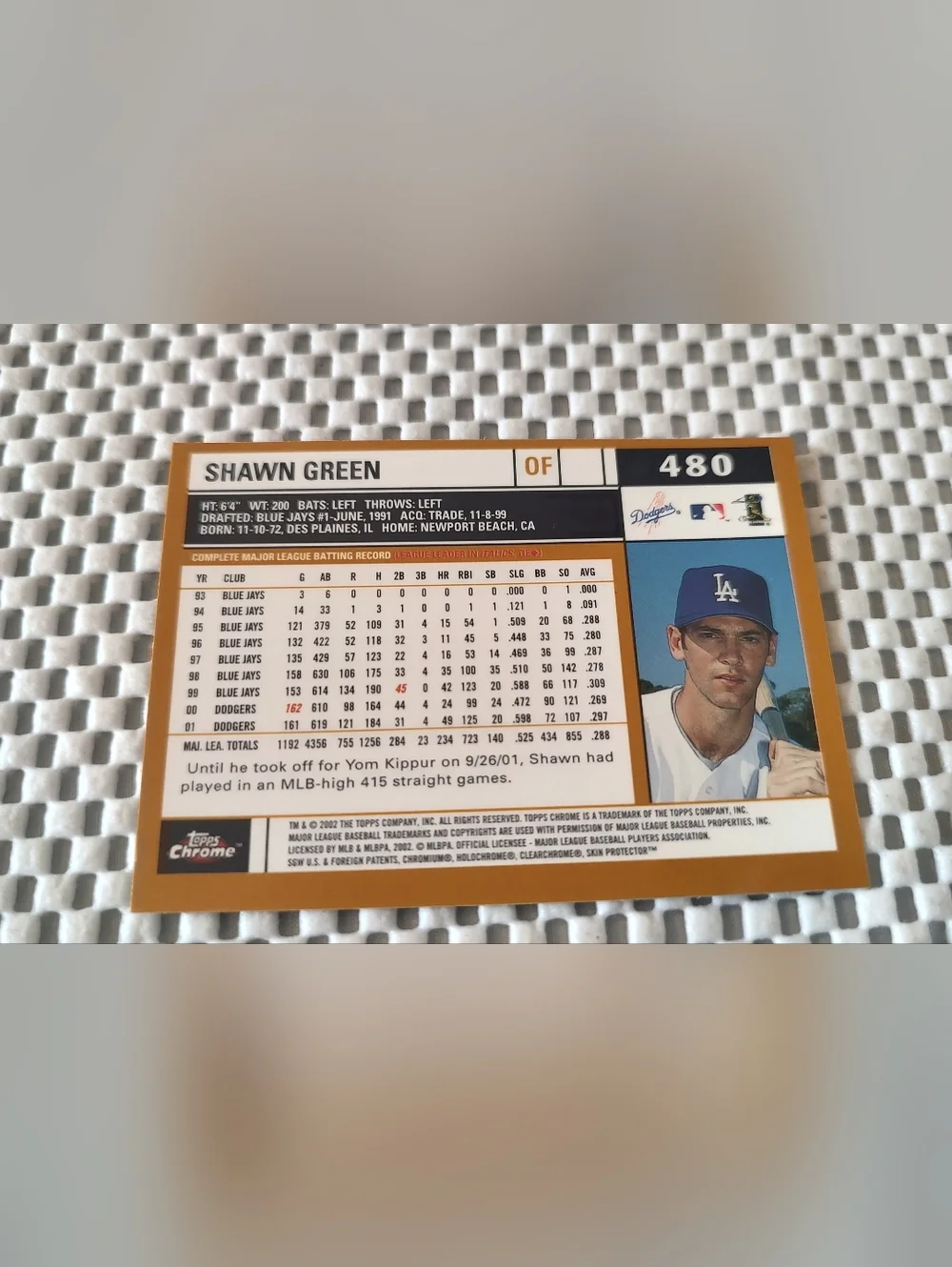 2002 Topps Chrome Shawn Green As shown Smoke/pet free - Picture 2 of 2